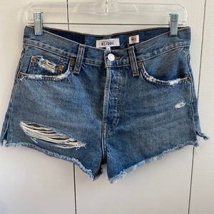 RE/DONE distressed denim shorts